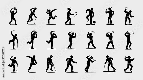 Sports Silhouettes: A collection of various sport silhouettes, captured in dynamic poses, perfect for any sports or fitness related project.