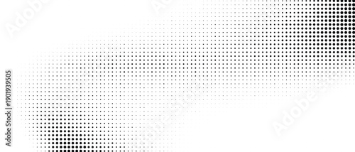 Minimal Black and White Halftone Dots Background Vector with Right Side Density
