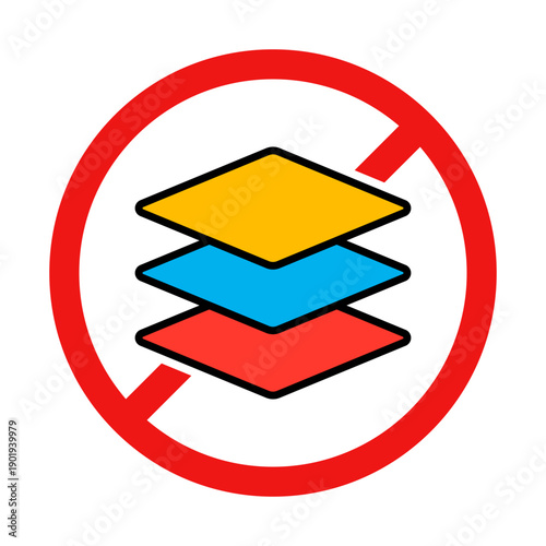 No Layers Sign on White Background