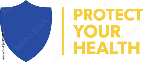 Protect Your Health Shield Icon for World Health Day Awareness and Wellness Campaigns