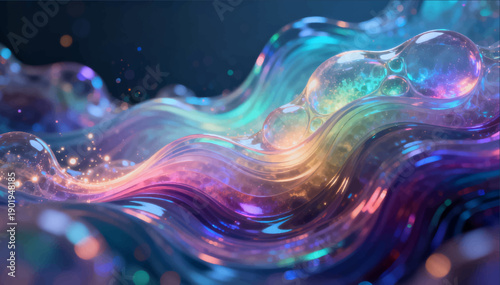 Vector composition with smooth color waves and the effect of real liquid light and lively structure.