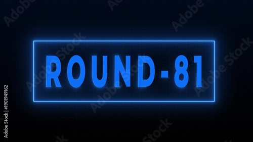 Round 81 Neon Digital Countdown HUD Screen Animation Background 4K