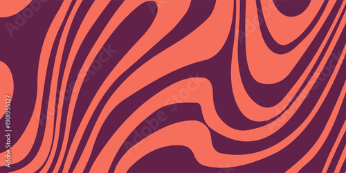 Abstract purple coral psychedelic waves print background. 1970s trippy seamless pattern. Marble acrylic swirl pattern. abstract decoration