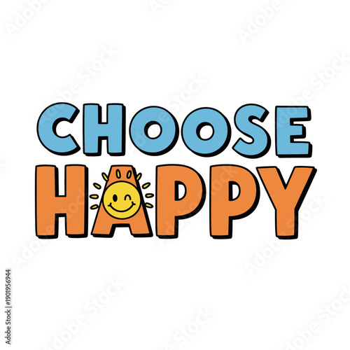 Choose Happy text with a winking sun face in the letter A.