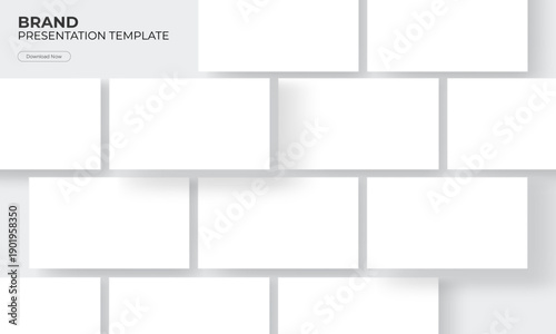 Presentation template with blank slides. Vector mockups for showing presentation design, corporate branding projects