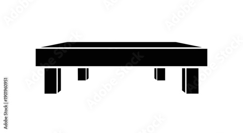 Black bench table icon ek simple aur functional furniture item ko represent karta hai jo indoor aur outdoor dono jagahon par use hota hai. Ye icon ek minimal aur flat vector style mein design kiya gay