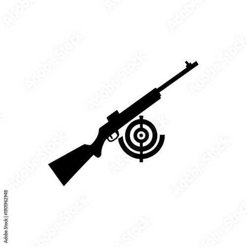Vector silhouette of a rifle with target