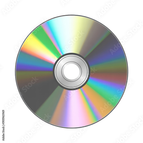 Shiny cd rainbow colors reflective surface isolated on a transparent background