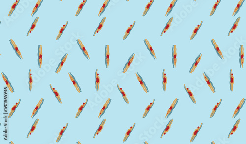 Seamless pattern with swimming people in pool. Summer sport background for textile, packaging, wallpaper, wrapping paper and digital design.