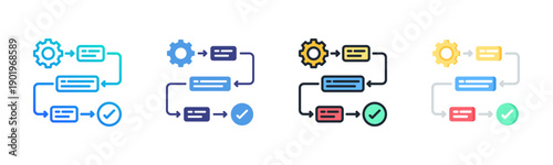 Iteration icon set multiple style collection