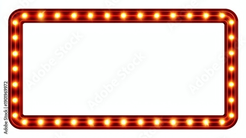 Bright Retro Marquee Sign with Bulbs and Blank Interior Space