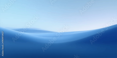 An aerial landscape captures the blue horizon where the sun meets the sea, featuring an abstract cloudscape of white clouds flying over the high mountain and the open ocean