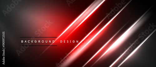 Dark background features vibrant red neon lines. Diagonal streaks create dynamic visual effect. Text reads background design.