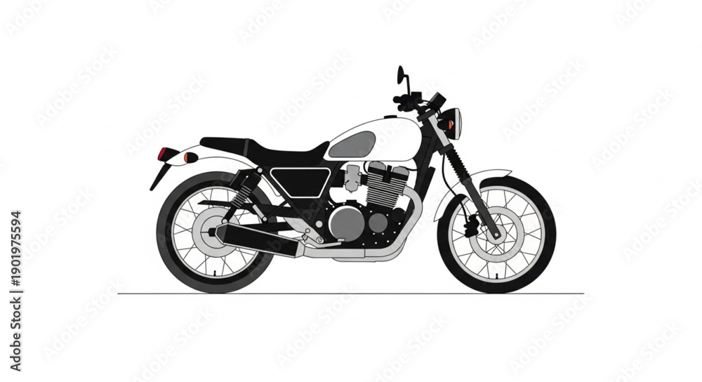 Fototapeta premium Classic Motorcycle Illustration.