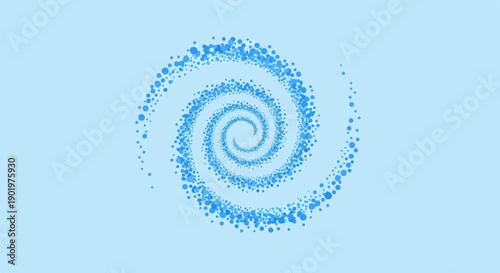 Blue circular pattern forms a spiral on a light blue background
