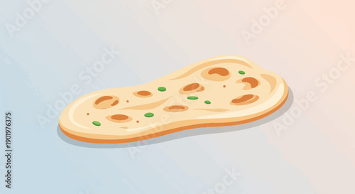 Baked flatbread with savory herbs on a textured background