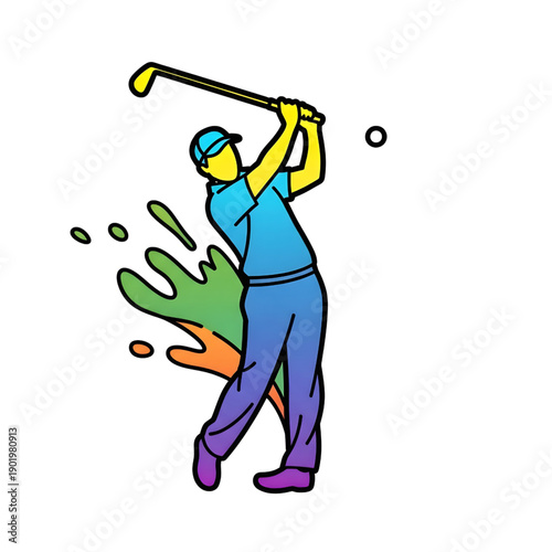 vector illustration of a golfer