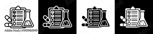 Formula SIcon In Flat Version On Black And White Background