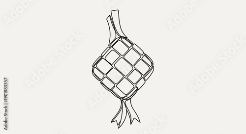 Hand drawn illustration of a wine bottle bag.