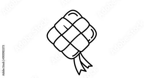 Hand drawn illustration of omamori Japanese amulet.