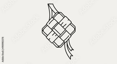Hand Grenade Simple Line Drawing Illustration.