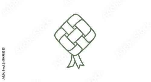 Ketupat Traditional Malaysian Food Icon.