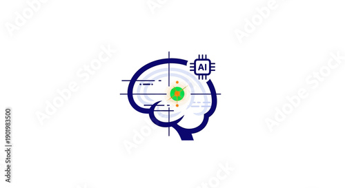 Artificial Intelligence Brain Concept Illustration Design.