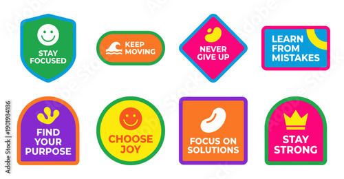 Inspirational Motivational Sticker Set with Positive Quotes