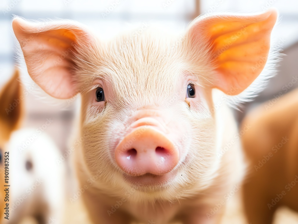 Fototapeta premium Farm animals, diverse species and their care