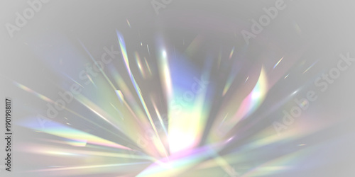 Photography Rainbow diamond crystal prism shines through neon glass and glitter