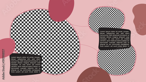 Abstract Modern Pink Background with Hand Drawn Organic Shapes Photo Collage Frames Design Vector. Suitable for Social Media Templates, Banners, Posters, Presentations, Branding, and Creative Layouts