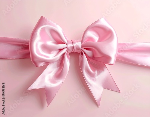 A large pink satin bow on a matching pink background