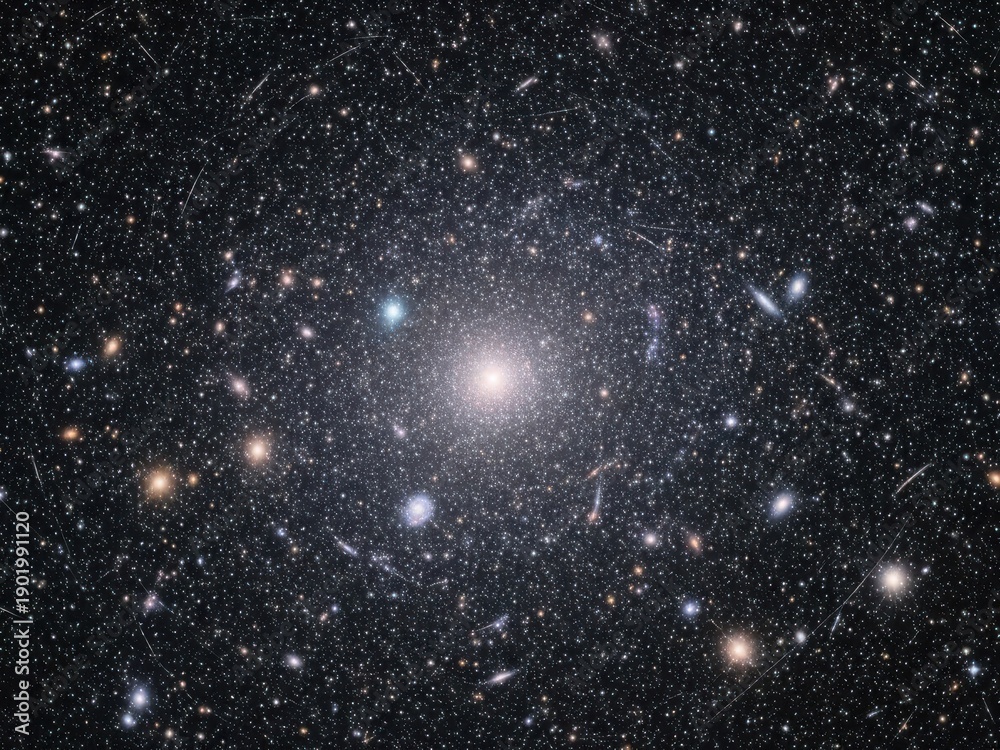 Obraz premium A stunning astronomical image of a galaxy cluster in deep space