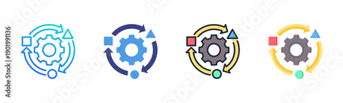 Adaptability icon set multiple style collection