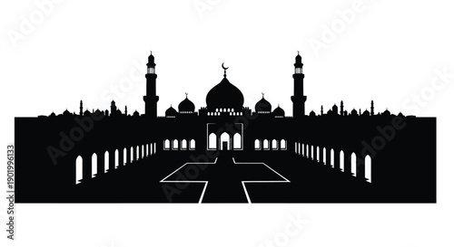 Silhouette of Mosque Architecture