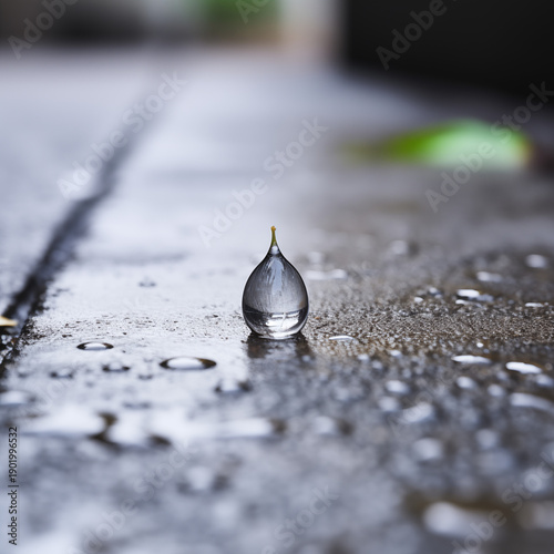
Raindrop on Wet Concrete
