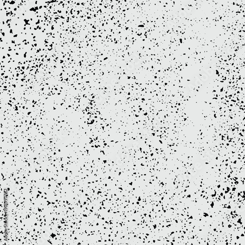 Grunge surface texture with dirty small spray spots, grit and noise. Abstract background with randomly filling small dirty spots. Overlay template. Vector