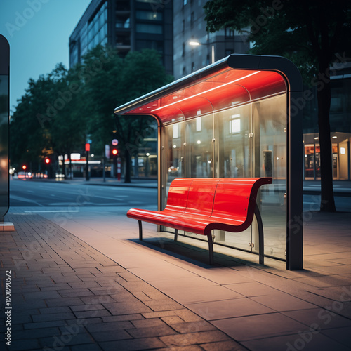 
Glass and Steel Bus Stop
