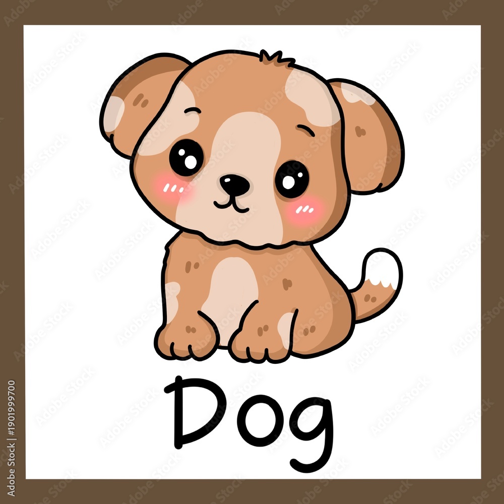 Obraz premium FLASHCARDS,animal, cartoon, cute, illustration, art
