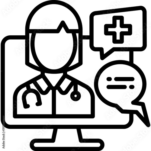 Medical Support line icon