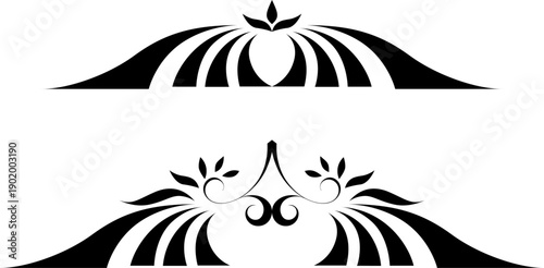 black and white set of delimiters for text, dividers