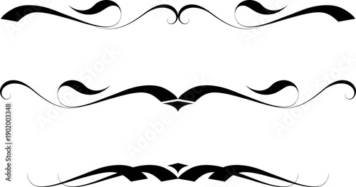 black and white set of delimiters for text, dividers