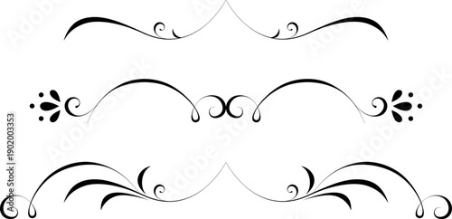 black and white set of delimiters for text, dividers