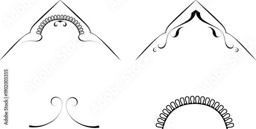 black and white set of delimiters for text, dividers