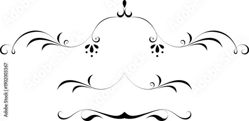 black and white set of delimiters for text, dividers