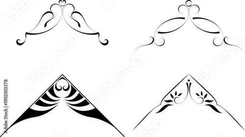 black and white set of delimiters for text, dividers