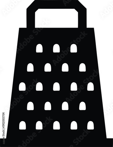 grater box four sides silhouette vector icon illustration on transparent background