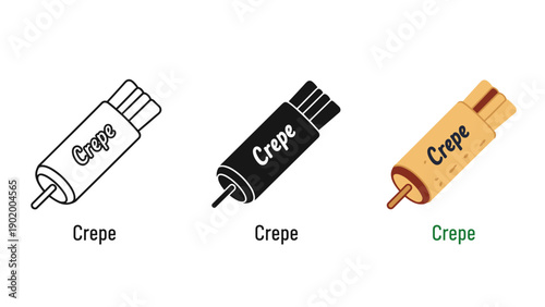 Three different colored crepe bandages on a white background Vector