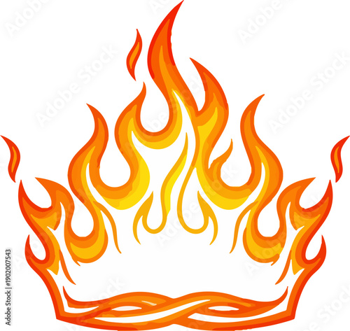 Abstract Fiery Crown Illustration Symbolizing Power and Energy