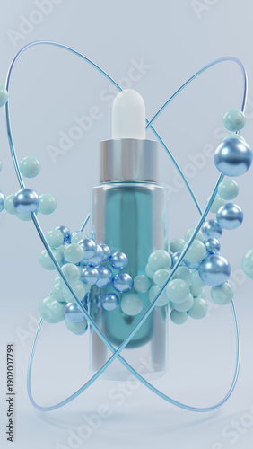 Wallpaper Mural Luxury Cosmetic Bottle with Static Spheres Torontodigital.ca